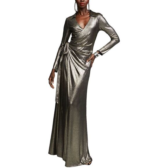 Halston WomensJira Gown Gold